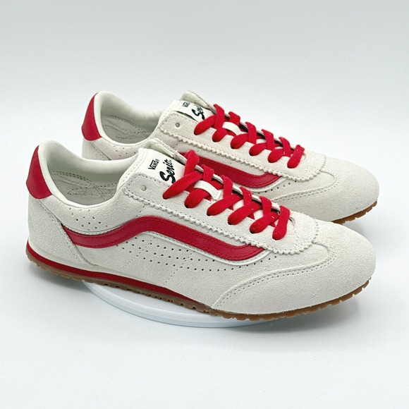 Vans Shoes - Vans Super Lowpro Size 8 Womens Suede Marshmallow/Red NEW
